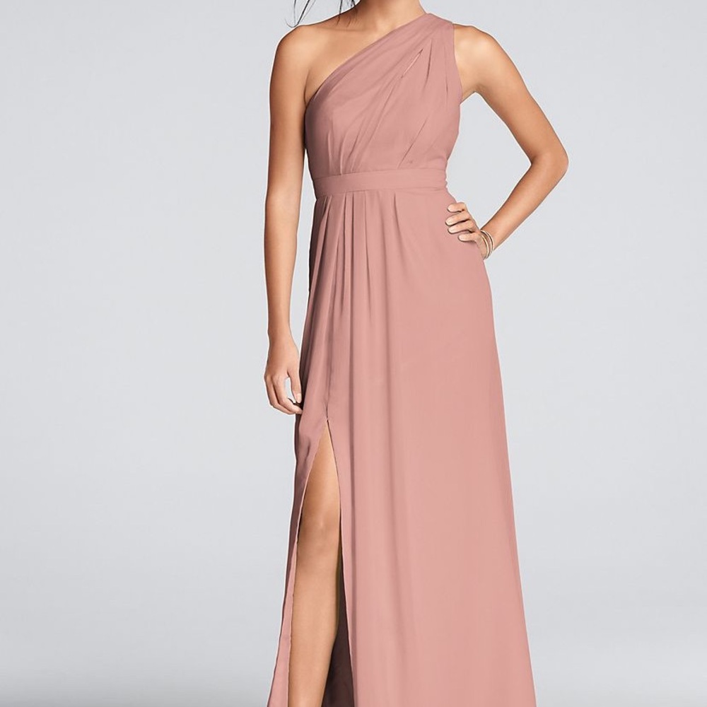 Long One-Shoulder Chiffon Bridesmaid Dress